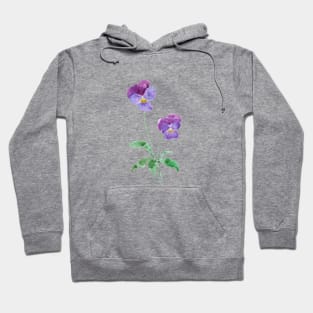 2 little purple pansies watercolour Hoodie